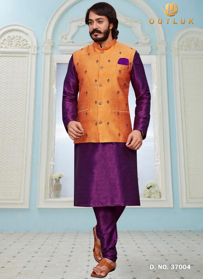 Outluk Vol 37 Traditional Party Wear Wholesale Kurta Pajama With Jacket Collection